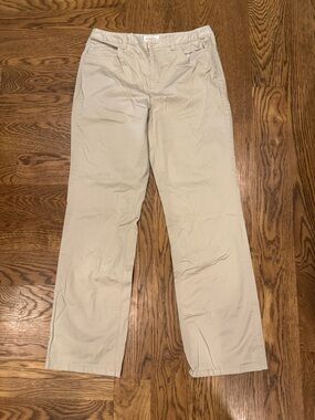 Talbots Classic Beige Khaki Pants Size 10 Stretch Straight Leg